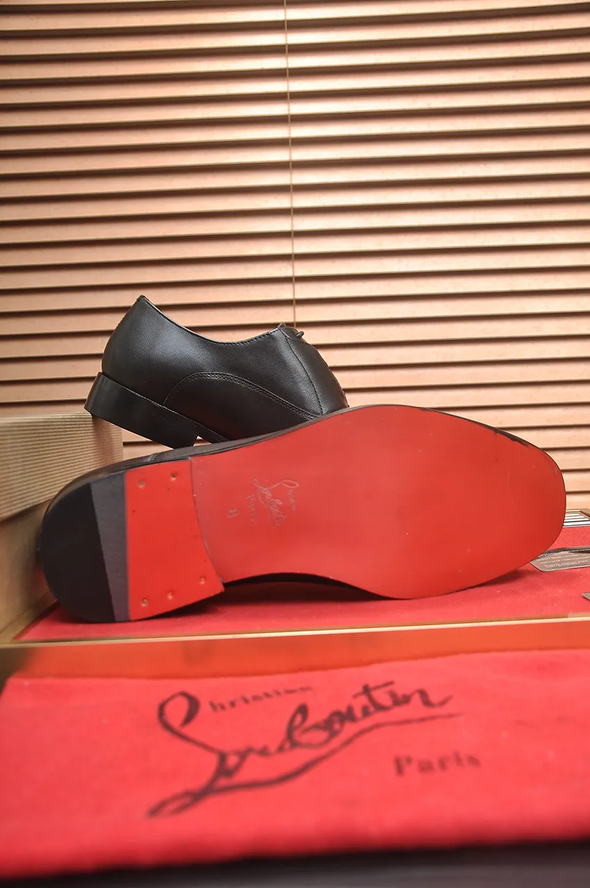 Men's shoes 💰620💶 [Chrstian Loubotin] Red-soled shoes 💋Original mold opening, the highest version on the market, purely handmade ➕Imported cowhide uppers, first-layer water-dyed cowhide lining! Original EU high-gloss outsole. 38 to 45 (45 customized)